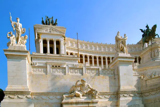 Photo of The facade of the Vittoriano which took an inspiration from the Neoclassical architecture.