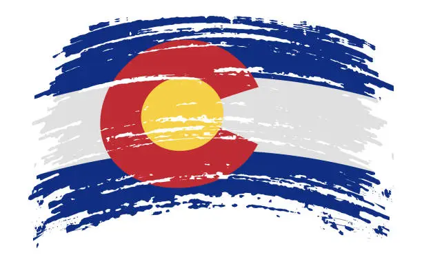 Vector illustration of Colorado flag in grunge brush stroke, vector