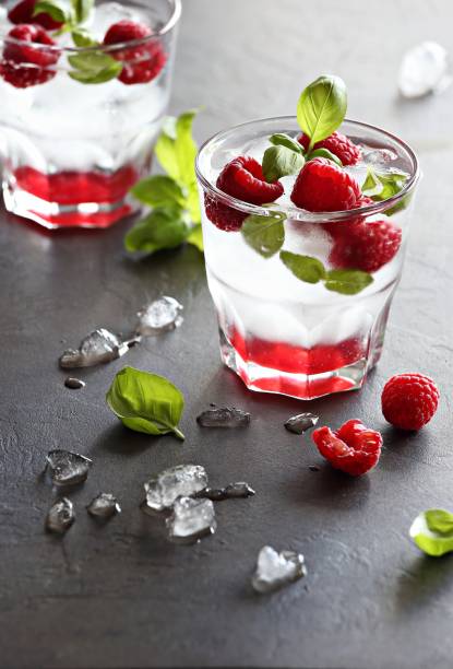 istock Raspberry infused water, coctail or lemonade. 1247794869