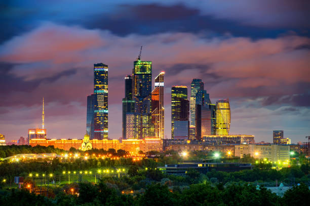 istock Moscow City at night 1247800671