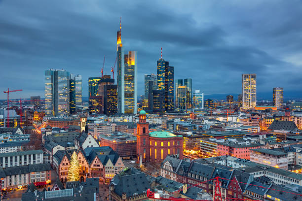 istock View on Frankfurt at dusk 1247800696