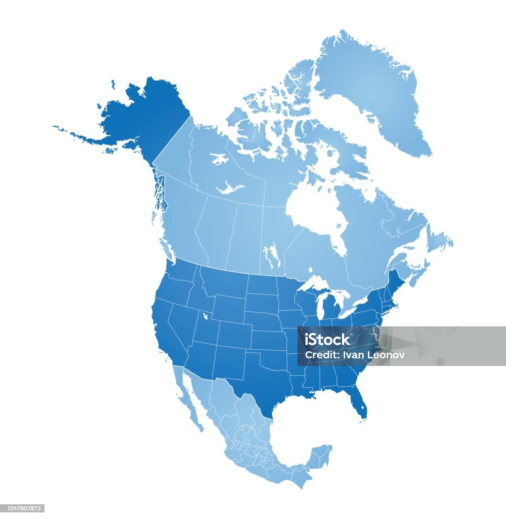 北美地圖 - 免版稅地圖圖庫向量圖形