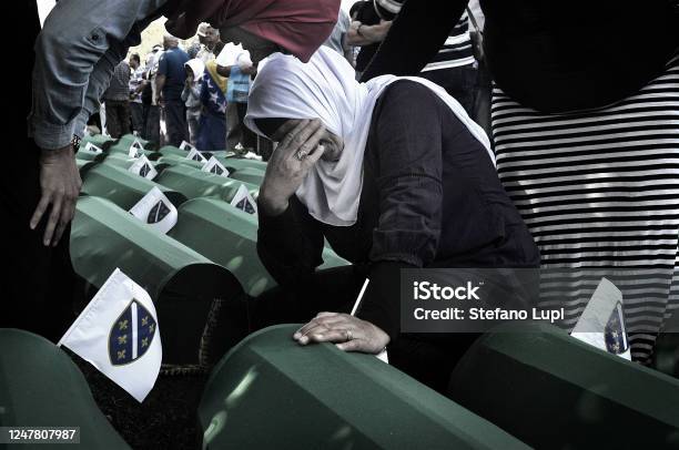 Srebrenica Awaiting Burial At The Potočari Memorial Stock Photo - Download Image Now