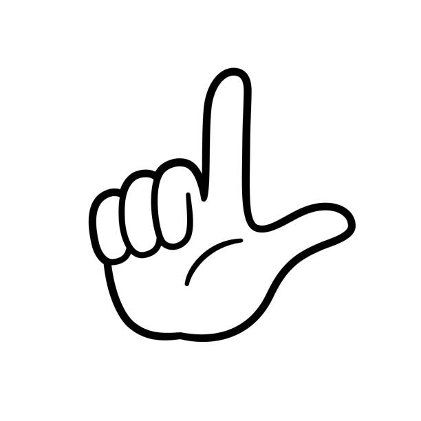 ilustraciones, imágenes clip art, dibujos animados e iconos de stock de l signo de mano del perdedor - letter l human hand human finger human thumb
