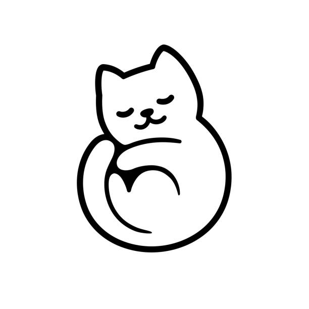 673 Cat Curled Up Illustrations & Clip Art - iStock | Cat curled up on  white, Cat curled up on chair