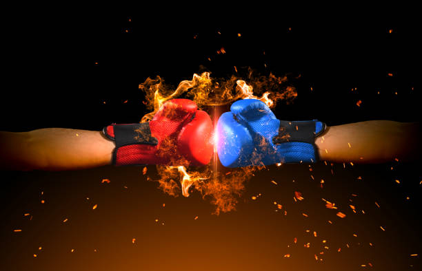 istock punching boxer and boxing gloves 1247833058