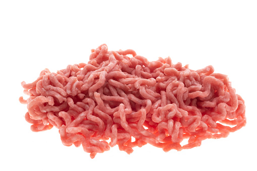 Minced meat - white background