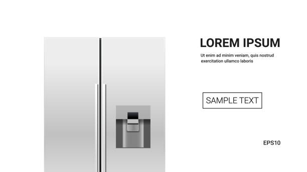 istock stainless steel refrigerator side by side fridge freezer modern kitchen household domestic appliance 1247849422