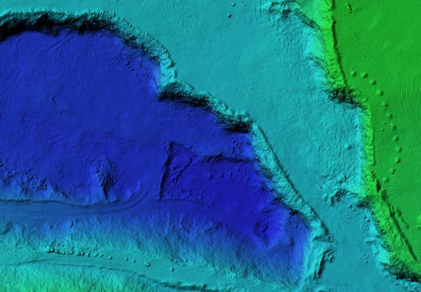 istock Elevation model of an excavation site with steep rock walls 1247855043