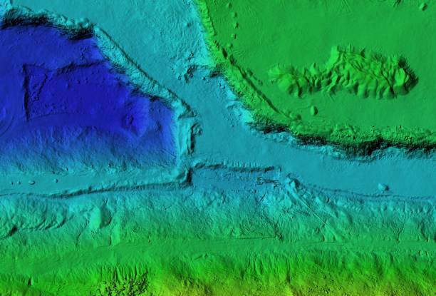 istock Elevation model of an excavation site with steep rock walls 1247855652