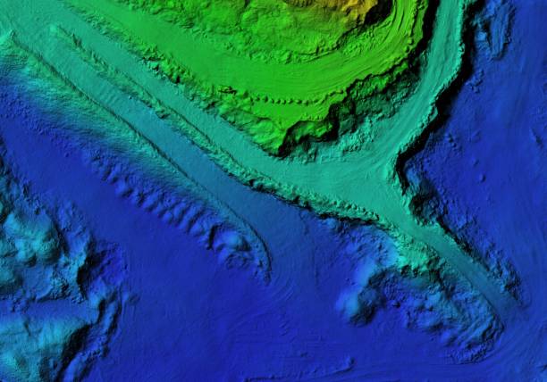 istock Elevation model of an excavation site with steep rock walls 1247856743