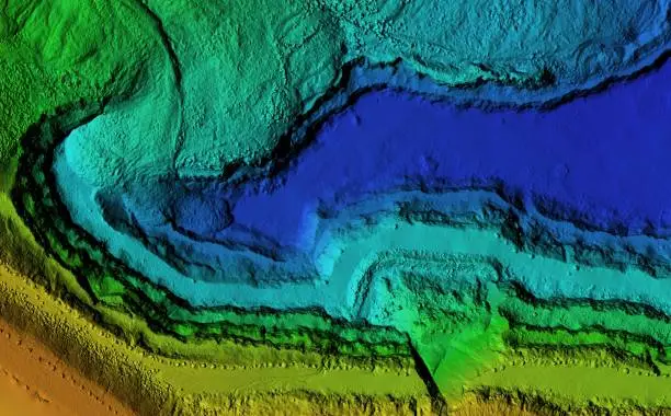 Photo of Elevation model of an excavation site with steep rock walls