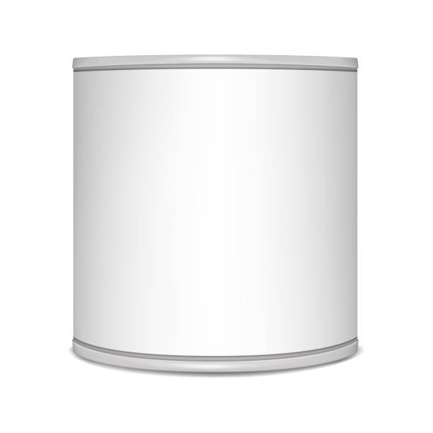 istock Round tin can, vector mockup. Canned food metal package, mock-up. Blank aluminum cylinder container, template 1247872895