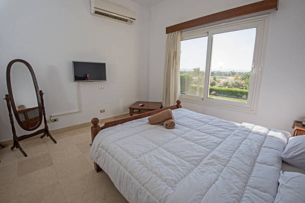 istock Interior design of double bedroom in house 1247875304