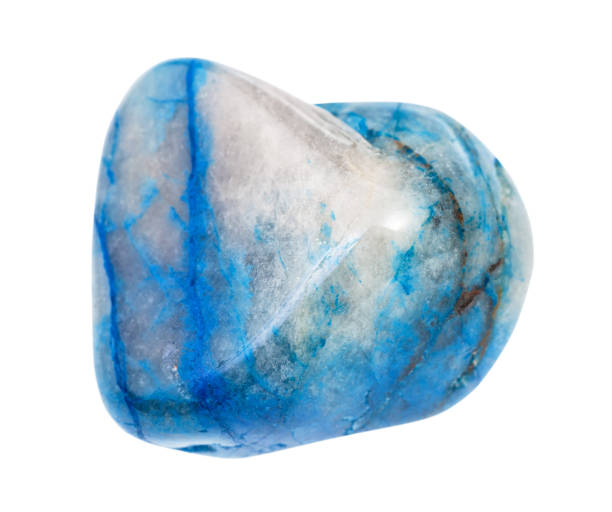istock tumbled Shattuckite gem stone isolated on white 1247875485