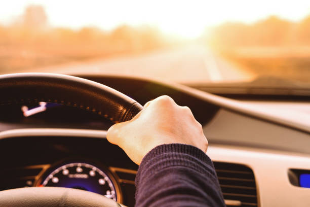 istock Safe drive, speed control and security distance on the road, driving safely 1247880552