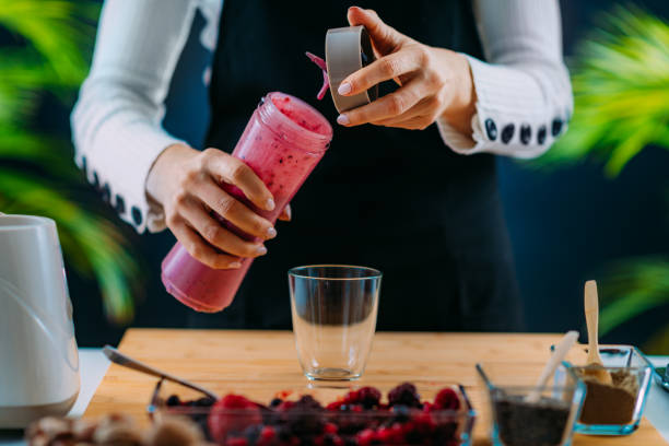 istock Superfoods - Making Healthy Shake in blender 1247882497