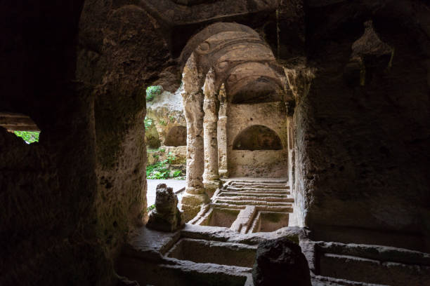 besikli cave tomb monument in antakya (antioch). in tombs, 12 rock tombs are found which belongs the roman. - antakya imagens e fotografias de stock