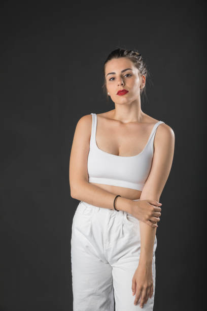 istock young model with long hair posing for the camera 1247884405