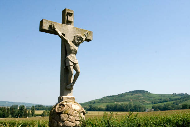 Calvary in the countryside stock photo