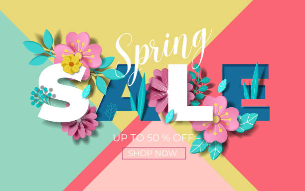istock Spring sale background with beautiful colorful flower. Vector illustration template.banners.Wallpaper.flyers, invitation, posters, brochure, voucher discount. 1247891873