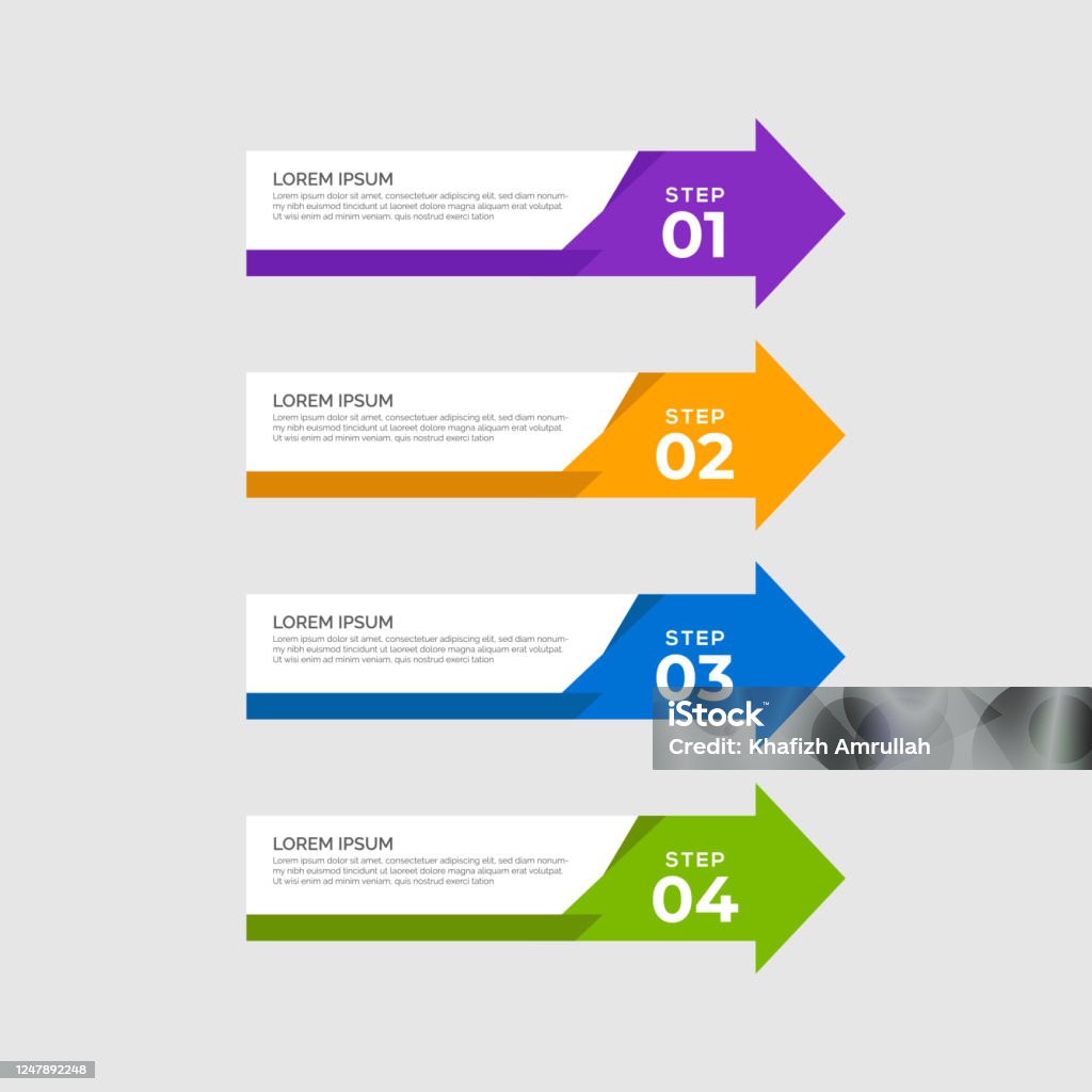 Layout Design Examples Used Arrows Arrow Design Elements With 4 Options Steps Parts Stages Minimal ...