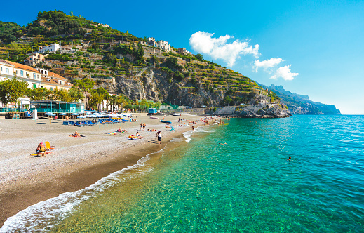 Beach in one of Amalfi Coast villages - Amalfi.