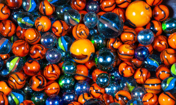 istock Colorful collection of glass marbles 1247897516
