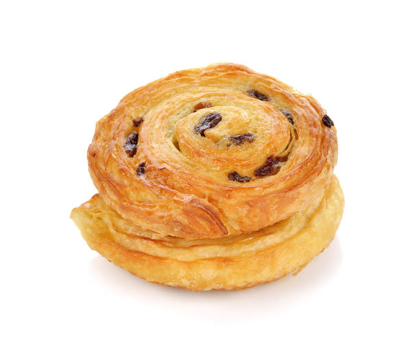 Danish raisin isolated on white