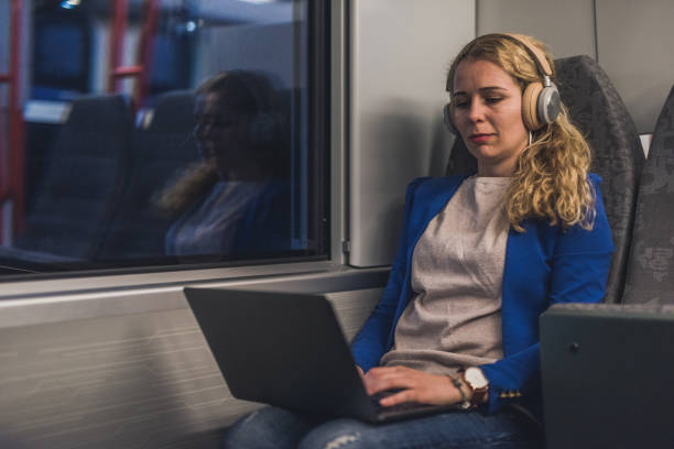 istock Blondie businesswoman working on computer. 1247919686