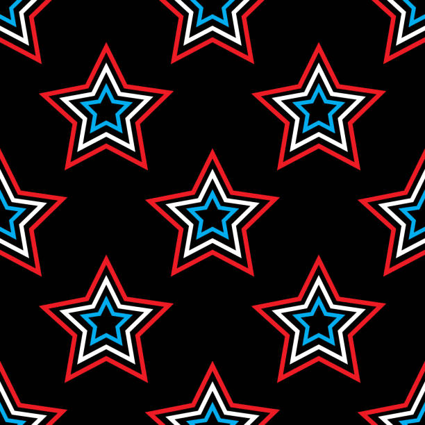 illustrazioni stock, clip art, cartoni animati e icone di tendenza di motivo a stella 3 - star pattern