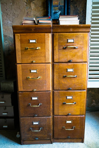 istock Close-up of a very old apothecary cabinet 1247921783