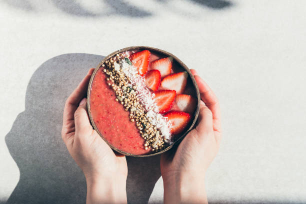 istock Strawberry Smoothie in Coconut Bowl 1247950319