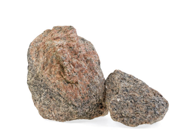 istock Natural granite stone on a white background, isolated. 1247962986