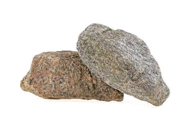 istock natural granite stone on a white background, isolated 1247962987