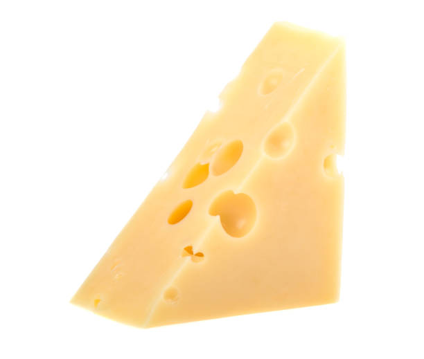 istock Cow cheese with holes on a white background, isolated. 1247963029