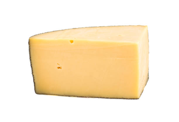 istock Piece of cheese on a white background, isolated. 1247963077