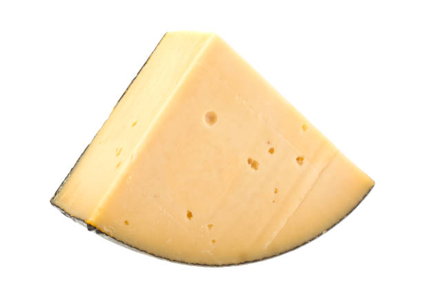 istock Piece of cheese on a white background, isolated. 1247963081