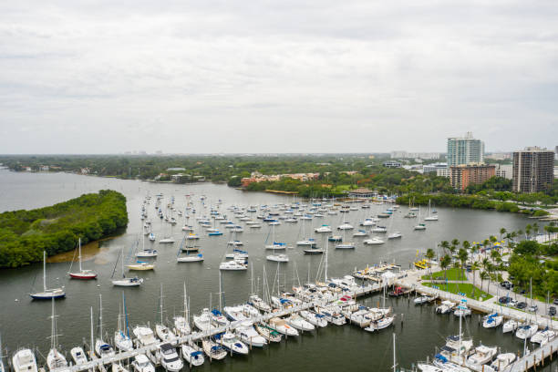istock Aerial shot Dinner Key Marina Miami Coconut Grove 1247963744