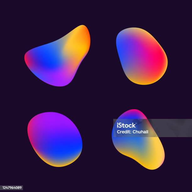 Liquid Solution Color Gradient Abstract Liquid Drops Gradient Colors Free Shape Stock Illustration ...