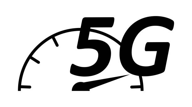 Vector isolated simple 5g line icon four your design in flat. Vector isolated simple 5g line icon four your design in flat style. lte-tower stock illustrations