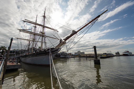 Galveston, Texas, USA - December 27, 2018: 1877 Tall ship Elissa