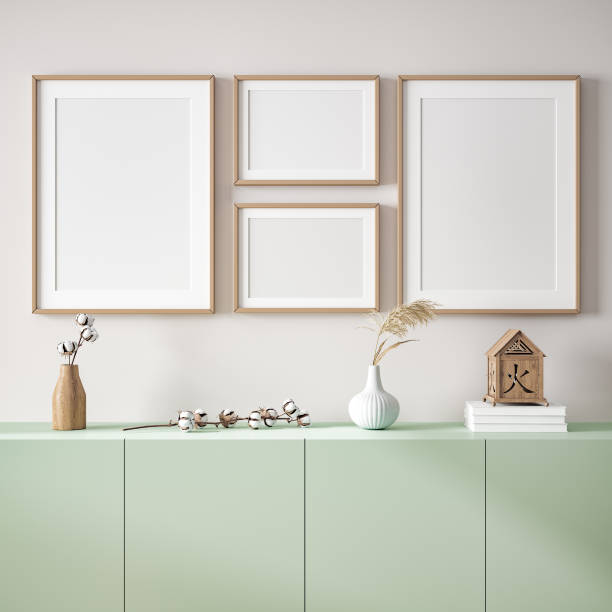 istock Mockup poster close up in home interior background 1247979798