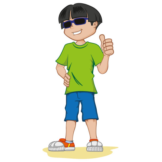 Visually Impaired Boy Person With Dark Glasses Ideal For Catalogs Health  And Institutional Newsletters Stock Illustration - Download Image Now -  iStock