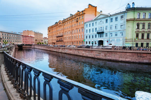 Moscow cityscape. Aerial view of the Moscow-river and old buildings at the waterfront at sunset