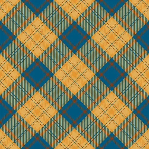 Vector illustration of Tartan scotland seamless plaid pattern vector. Retro background fabric. Vintage check color square geometric texture.