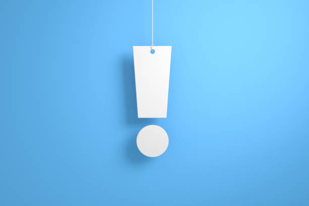 exclamation point in front of blue background