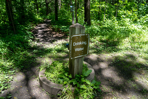 Drinking water fountain provided by a state park for campers and hikers