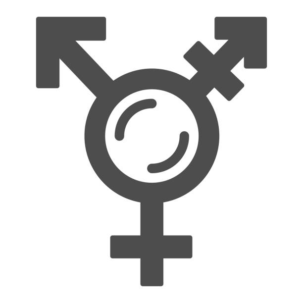 ilustrações de stock, clip art, desenhos animados e ícones de transgender symbol solid icon, lgbt concept, symbol combining gender symbols on white background, sexual minority icon in glyph style for mobile concept and web design. vector graphics. - bi sexual illustrations