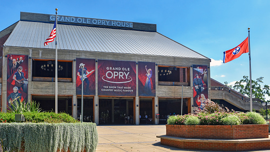 Nashville, TN, USA - September 22, 2019: The Grand Ole Opry House, a world famous concert hall dedicated to honoring country music and its history.
